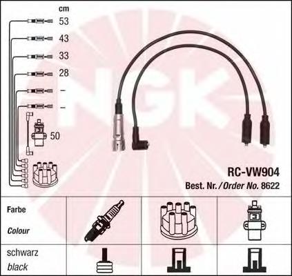 Fios de alta voltagem, kit NGK 8622 preço, a partir de 58,40 USD