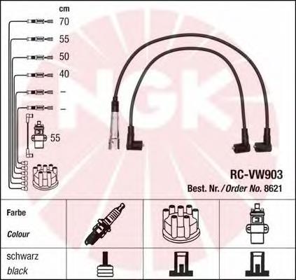 8621 NGK Fios de alta voltagem, kit