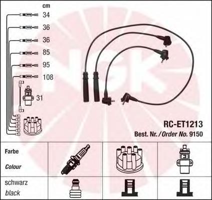Fios de alta voltagem, kit NGK 9150 preço, a partir de 65,63 USD