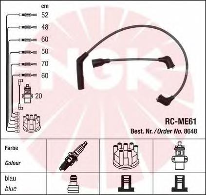 8648 NGK Fios de alta voltagem, kit