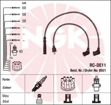 8921 NGK Fios de alta voltagem, kit