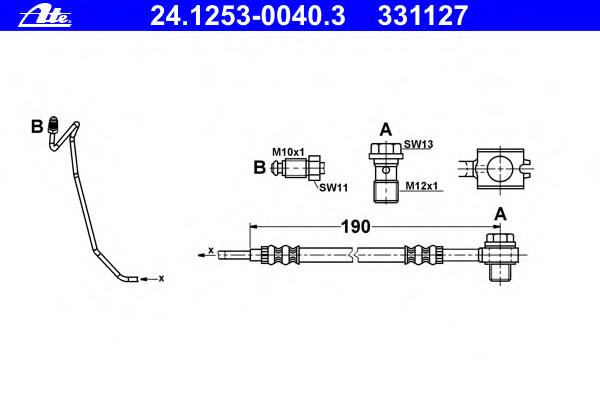 Mangueira do freio traseira direita Brembo T85216