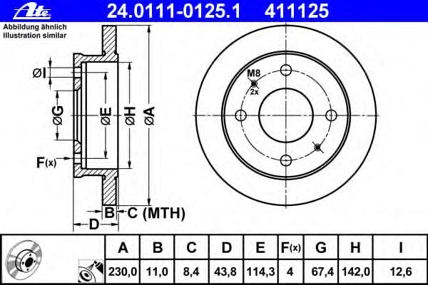 Disco do freio dianteiro 5171202000 Hyundai/Kia