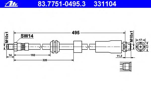 Mangueira do freio dianteira 32821 Quick Brake