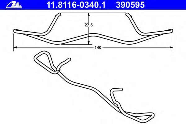 11811603401 ATE Fechadura de mola de suporte