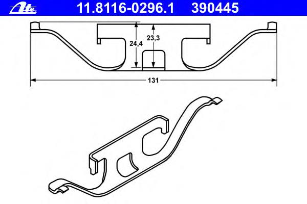 34211159963 BMW Kit de molas de fixação de sapatas de disco traseiras