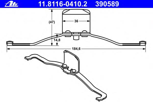 Kit de molas de fixação de sapatas de disco dianteiras 4F0615269 VAG