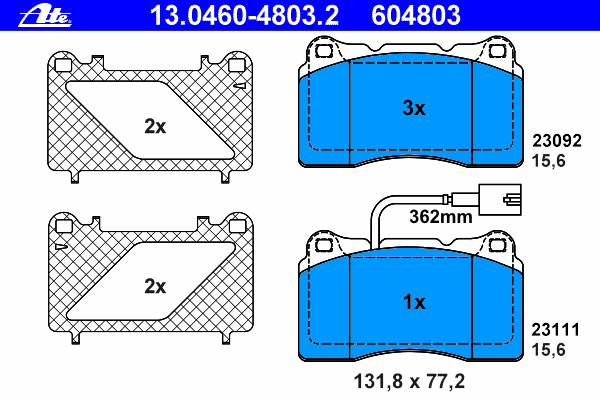980157007 Maserati Sapatas do freio dianteiras de disco