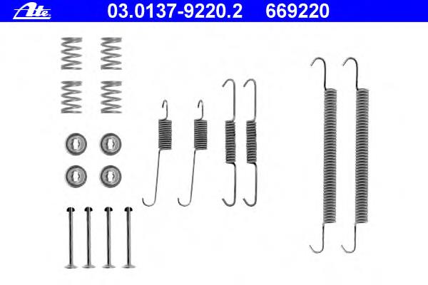 Kit de montagem das sapatas traseiras de tambor 0000430855 Peugeot/Citroen