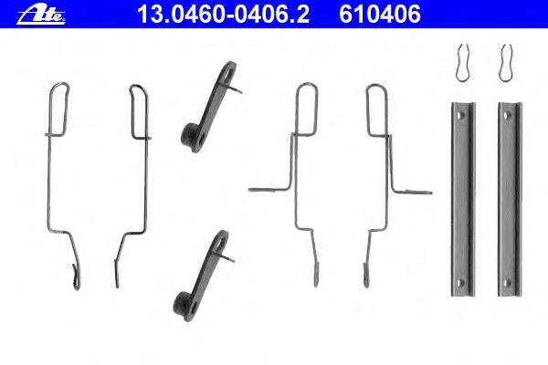 Kit de molas de fixação de sapatas de disco dianteiras 442765 Peugeot/Citroen