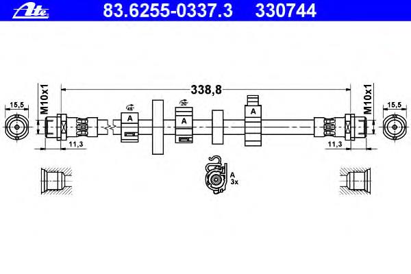 Mangueira do freio dianteira Brembo T56139