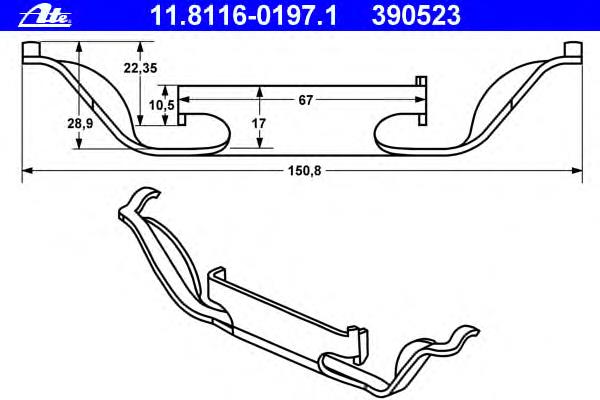 Kit de molas de fixação de sapatas de disco dianteiras BMW 34111163488