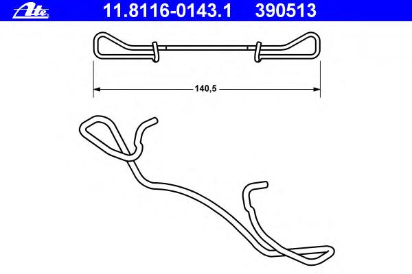 Fechadura de mola de suporte ATE 11811601431