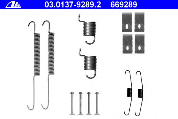 Kit de montagem das sapatas traseiras de tambor 377 TRW