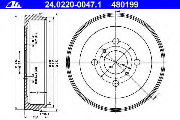 Tambor do freio traseiro Japan Parts TA212C