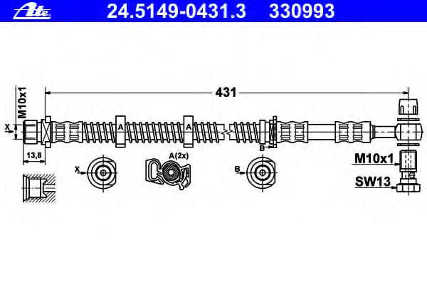 Mangueira do freio dianteira Blue Print ADJ135322