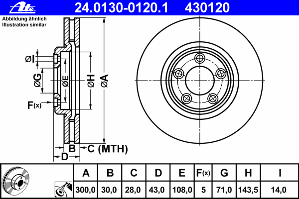 Disco do freio dianteiro Blue Print ADJ134342 preço, a partir de 73,08 USD