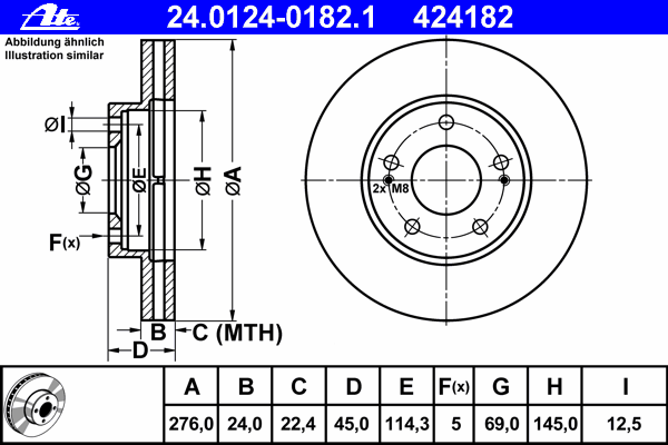 Disco do freio dianteiro MB668535 Mitsubishi