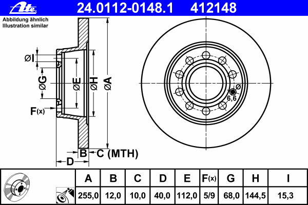BDR192310 Open Parts Disco do freio traseiro