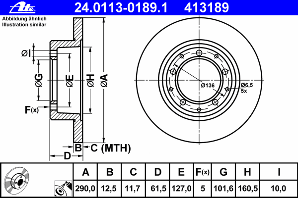 LR017953 Land Rover Disco do freio traseiro