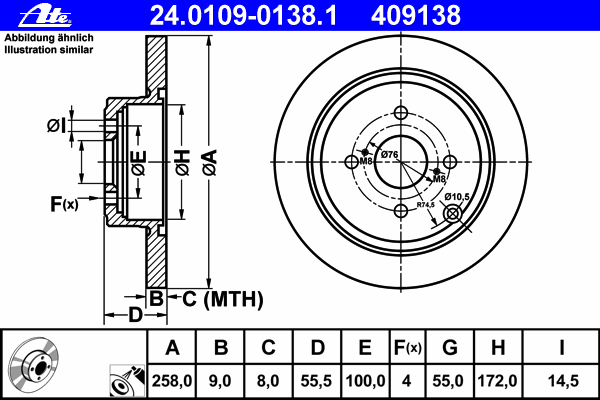 Disco do freio traseiro DP217C Japan Parts