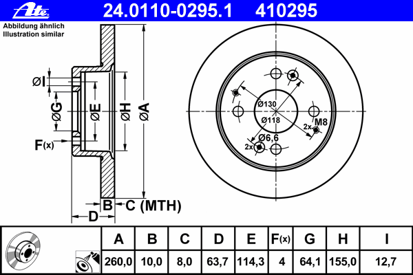 24011002951 ATE Disco do freio traseiro