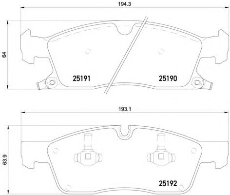 Compre 68052370AE Chrysler Sapatas do freio dianteiras de disco