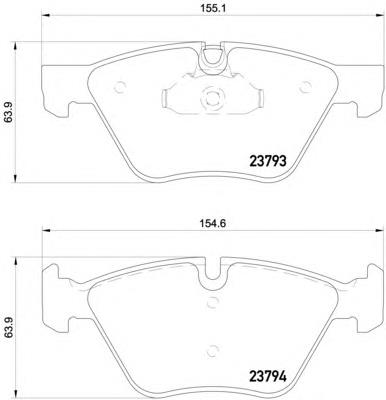 Sapatas do freio dianteiras de disco BMW 34112288875