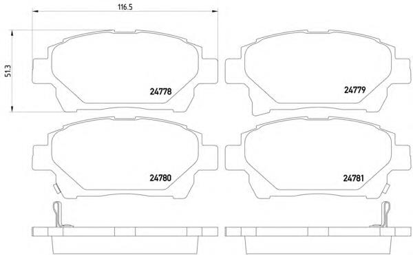 Compre 0446574020 Toyota Sapatas do freio dianteiras de disco