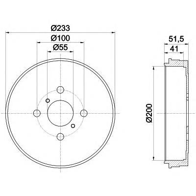 Tambor do freio traseiro TA212C Japan Parts
