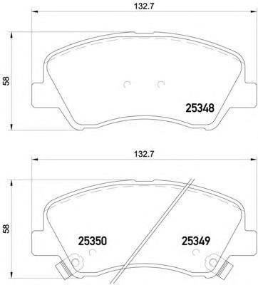 Sapatas do freio dianteiras de disco 58101A6A02 Hyundai/Kia