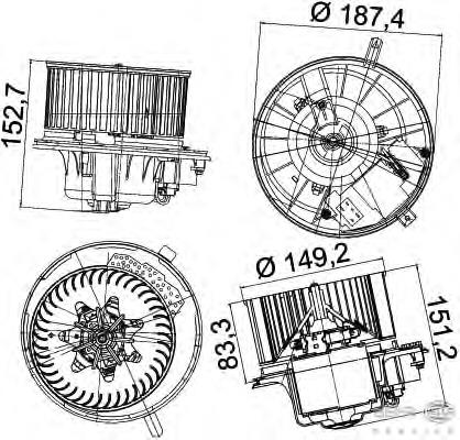 F995748Q VAG Motor de ventilador de forno (de aquecedor de salão)