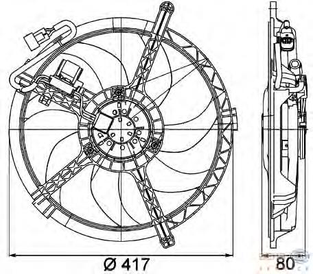 Difusor do radiador de esfriamento, montado com motor e roda de aletas 17422752632 BMW