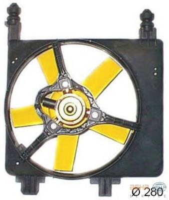 96FB8C607AJ Ford Difusor do radiador de esfriamento, montado com motor e roda de aletas