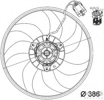 Difusor do radiador de esfriamento, montado com motor e roda de aletas 24445182 General Motors