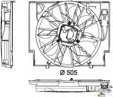 7801657 BMW Difusor do radiador de esfriamento, montado com motor e roda de aletas