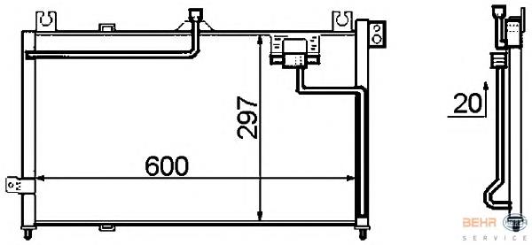 Radiador de aparelho de ar condicionado para Mazda 323 BA