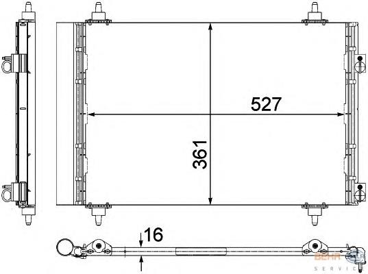9685947480 Peugeot/Citroen Radiador de aparelho de ar condicionado