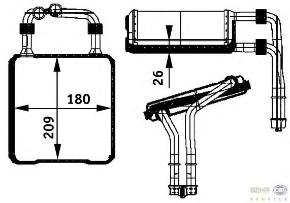A211830036164 Mercedes Radiador de forno (de aquecedor)