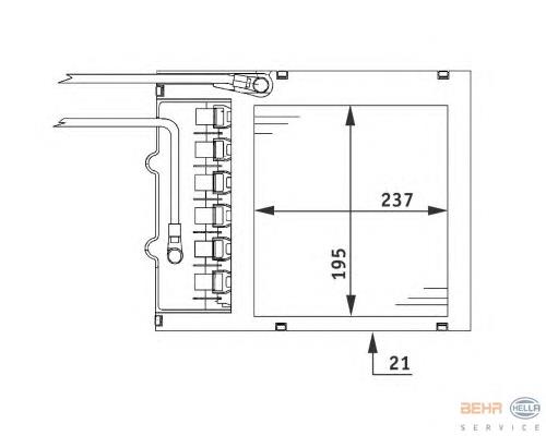 1826089 Opel Radiador de forno (de aquecedor)