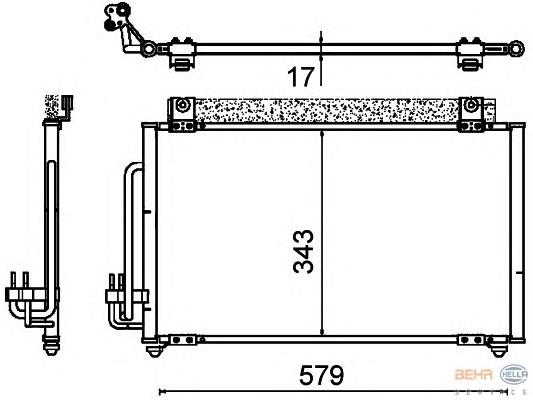 0K30C61480E Hyundai/Kia Radiador de aparelho de ar condicionado