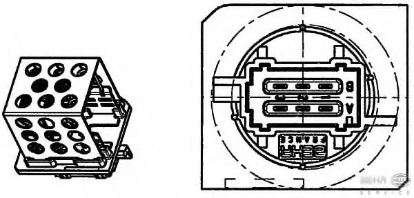 Resistor (resistência) de ventilador de forno (de aquecedor de salão) 342051 NRF