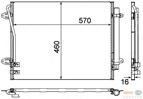 3C0820411H VAG Radiador de aparelho de ar condicionado