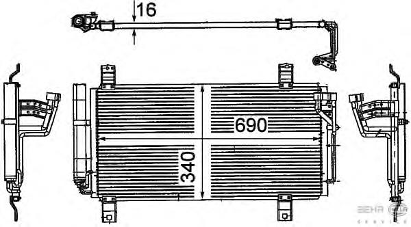 GS1D61480C Mazda Radiador de aparelho de ar condicionado