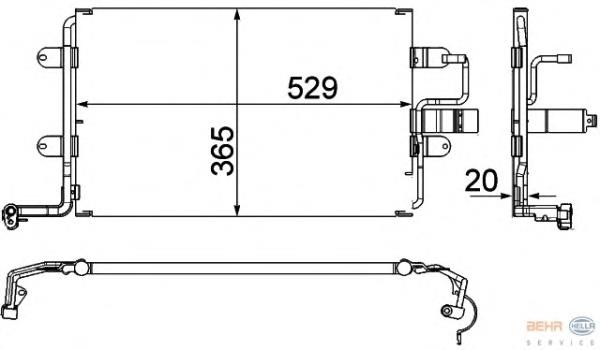 1J0820411 VAG Radiador de aparelho de ar condicionado