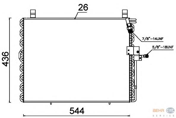 Radiador de aparelho de ar condicionado A124830197064 Mercedes