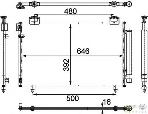 8845005100 Toyota Radiador de aparelho de ar condicionado