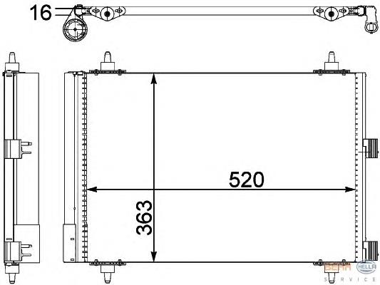 9645964780A Peugeot/Citroen Radiador de aparelho de ar condicionado