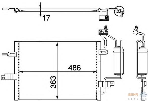 1850086 Opel Radiador de aparelho de ar condicionado