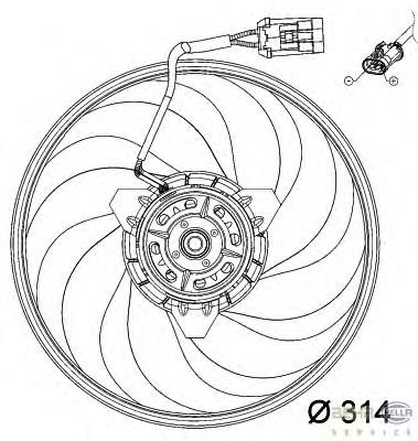 Ventilador elétrico de esfriamento montado (motor + roda de aletas) Ford 1454325 preço, a partir de 47,69 USD